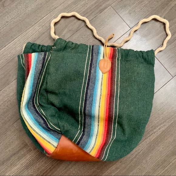 Vintage Style Green Bag with Rope straps - Picture 5 of 5